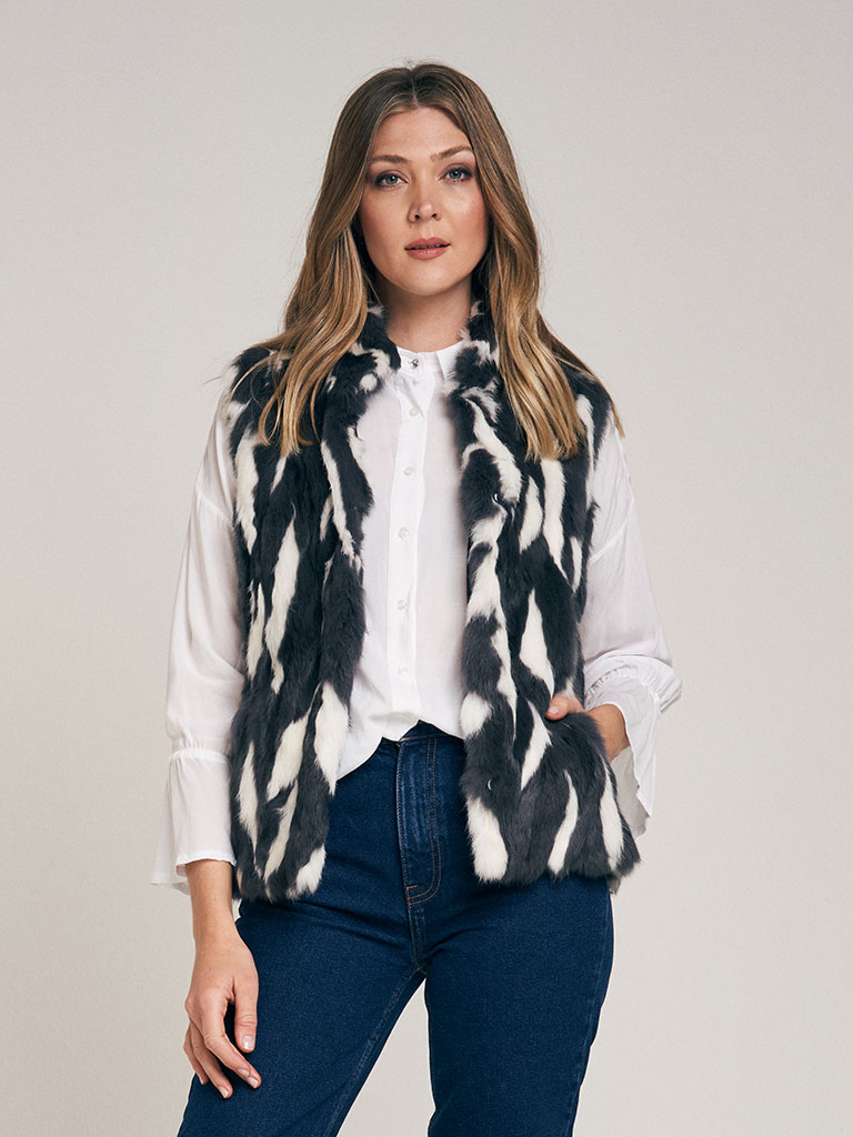 Chaleco de Piel Bicolor - Imagen 5